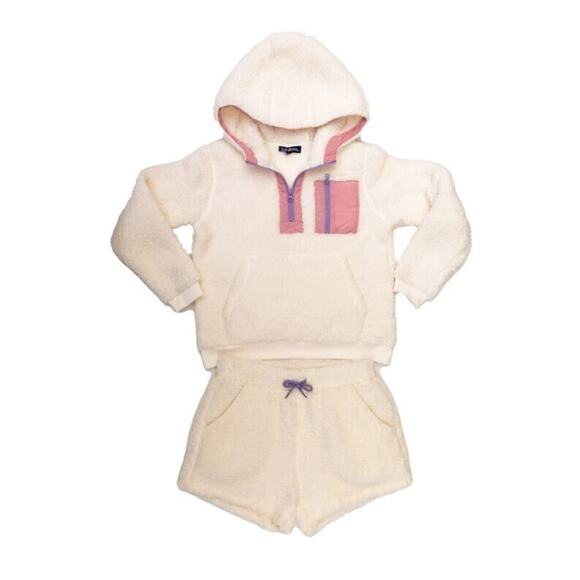Freshman Girls Fleece Hoodie & Short Set In Jet Stream Medium MSRP $50 - Picture 1 of 2